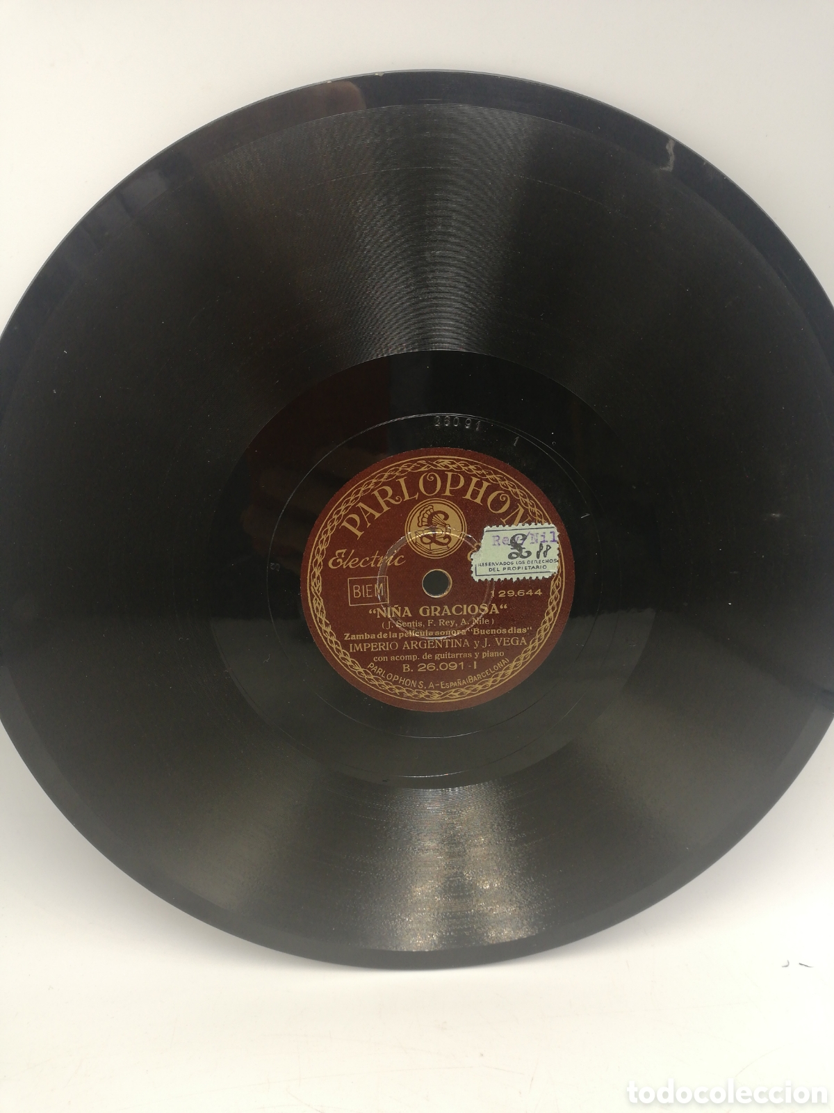 Discos de pizarra: Imperio Argentina. Orquesta Dalvo y J. Vega. - Foto 3