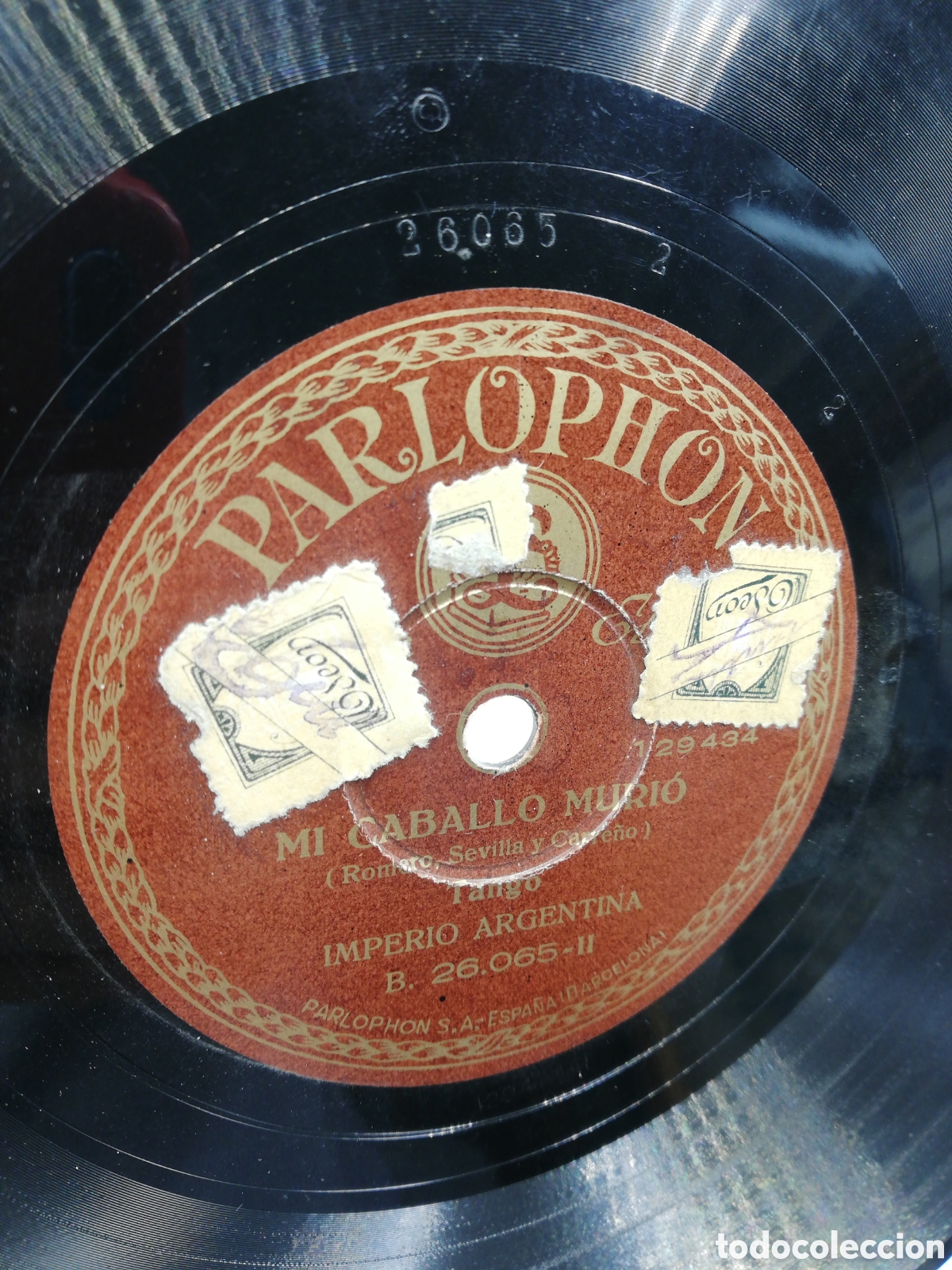 Discos de pizarra: Imperio Argentina . Mi caballo muri&oacute;. Blanca Flor. - Foto 2