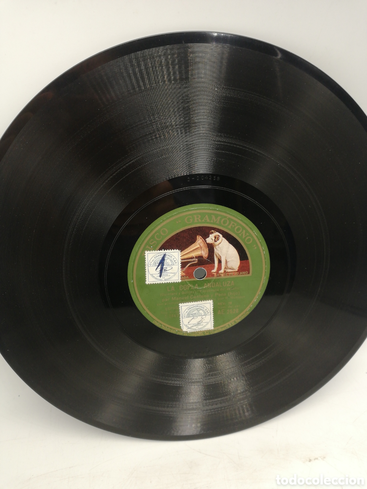 Discos de pizarra: Disco de Pizarra. La Copla Andaluza. Manuel Centeno y Pena. (hijo). - Foto 1