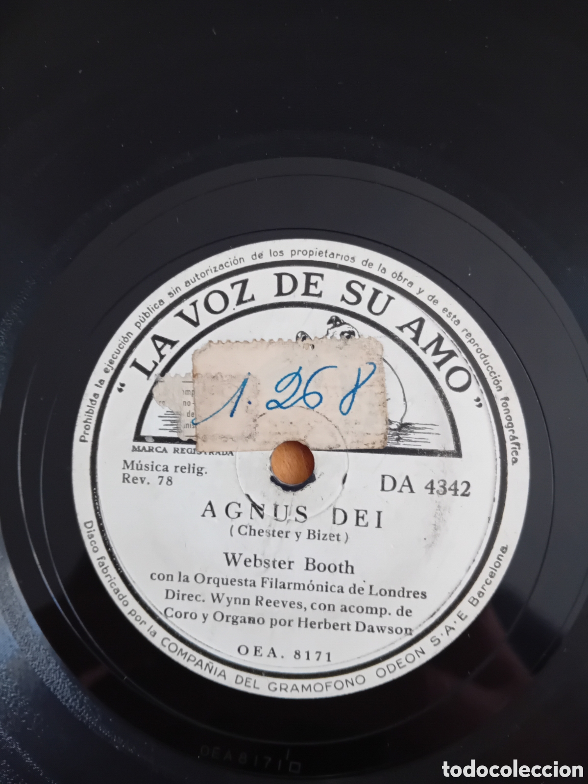 Discos de pizarra: AVE MARIA. AGNUS DEI. WEBSTER BOOTH - Foto 2