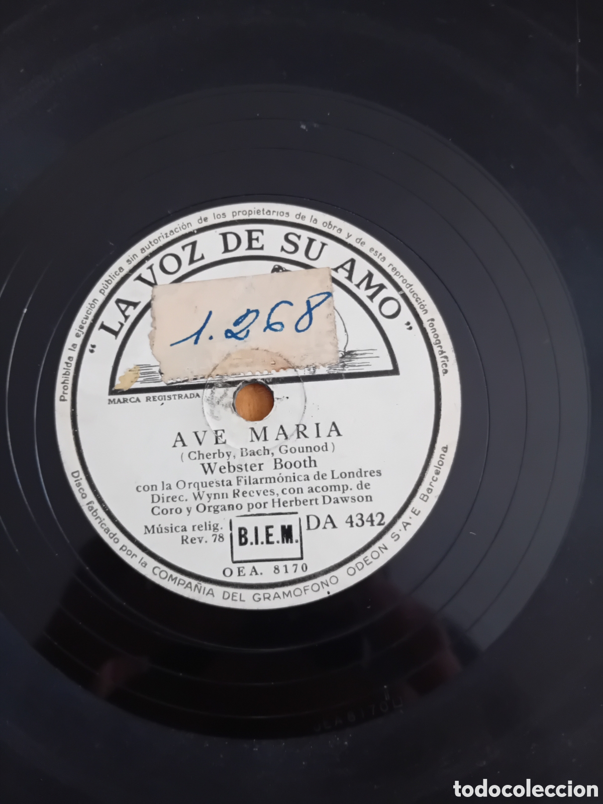 Discos de pizarra: AVE MARIA. AGNUS DEI. WEBSTER BOOTH - Foto 5