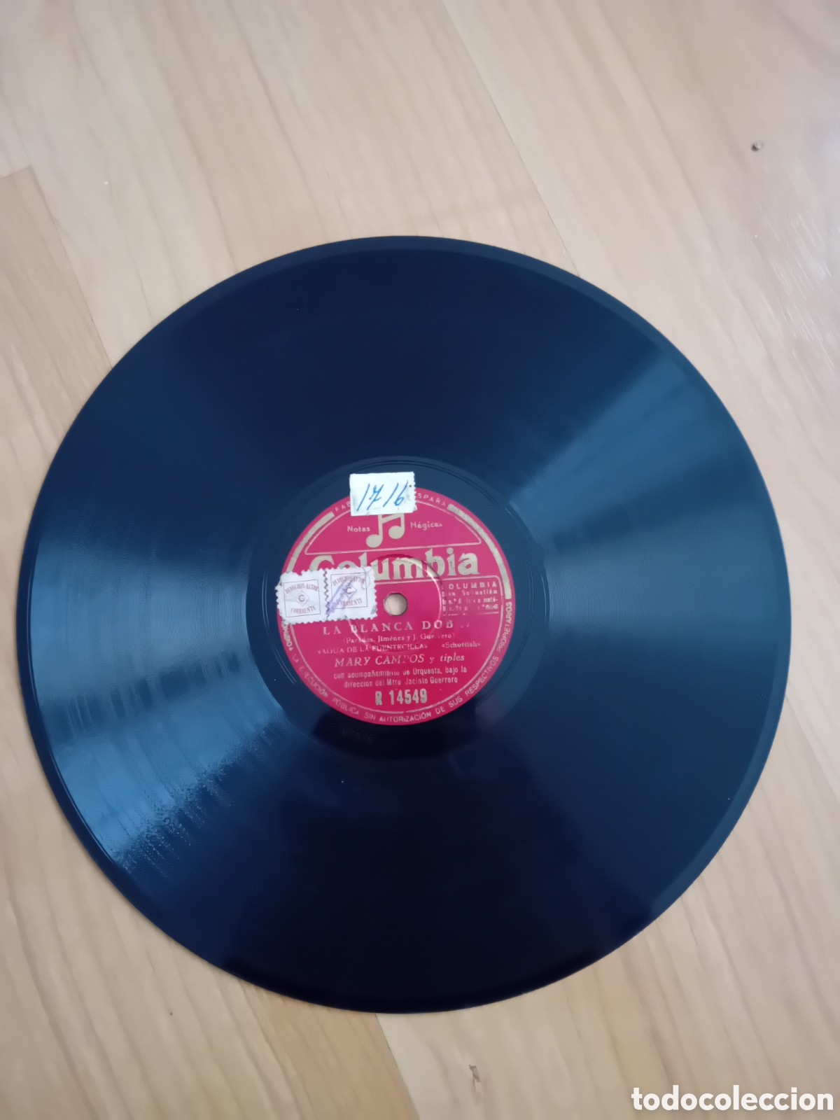 Discos de pizarra: LA BLANCA DOBLE. ISABEL DE LA VEGA. MARY CAMPOS - Foto 1