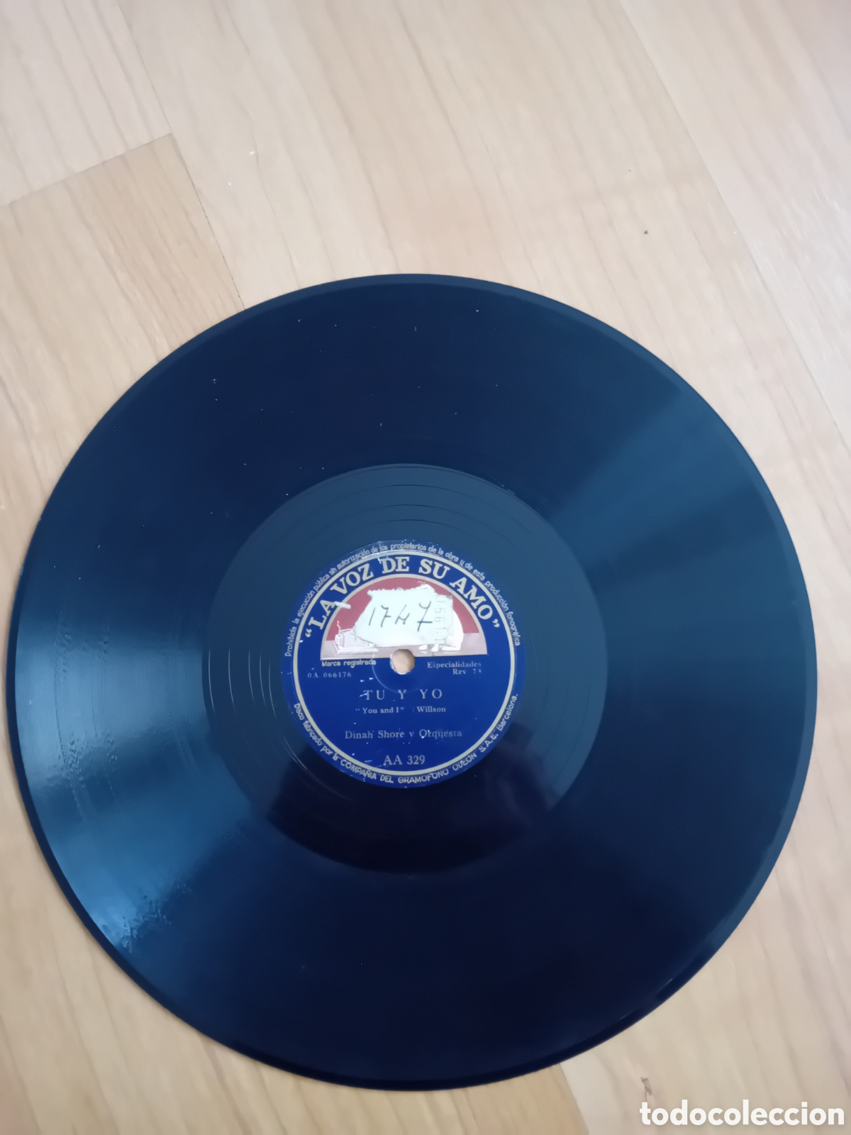 Discos de pizarra: TU Y YO. SI VINIERAS A MI CASA. DINAH SHORE - Foto 3