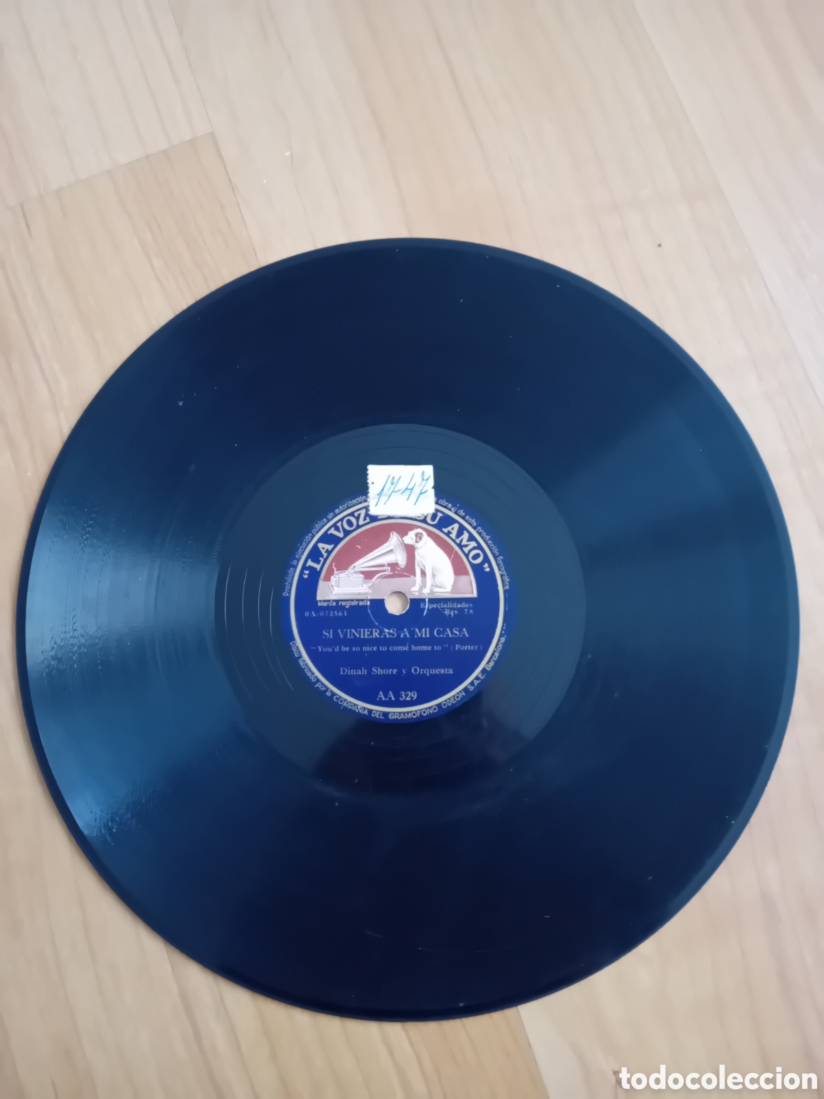 Discos de pizarra: TU Y YO. SI VINIERAS A MI CASA. DINAH SHORE - Foto 1