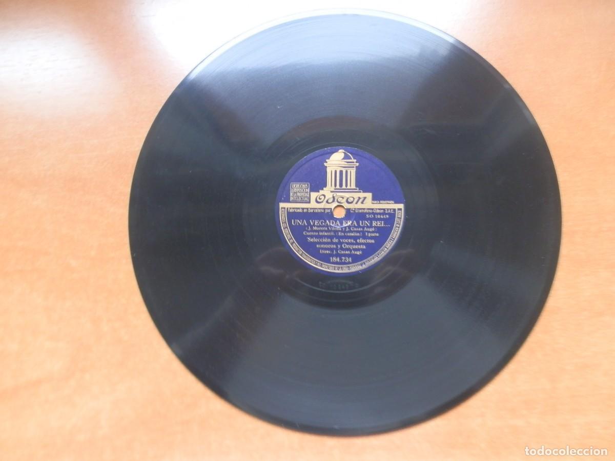 Discos de pizarra: ANTIGUO DISCO ODEON. CUENTO INFANTIL EN CATAL&Aacute;N UNA VEGADA ERA UN REY. - Foto 3
