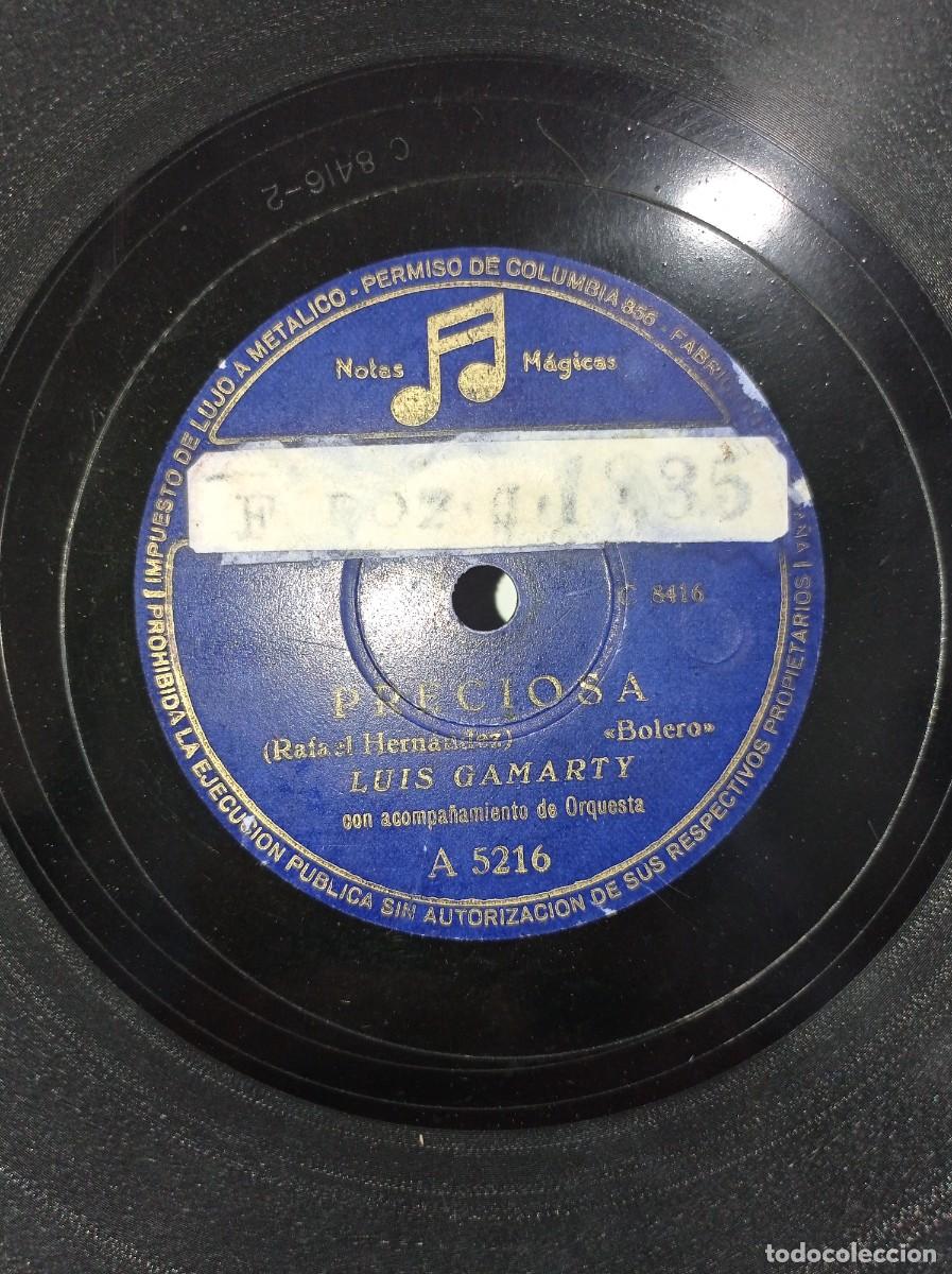 Discos de pizarra: LUIS GAMARTY - LA LUNA ENAMORA / PRECIOSA - Foto 4
