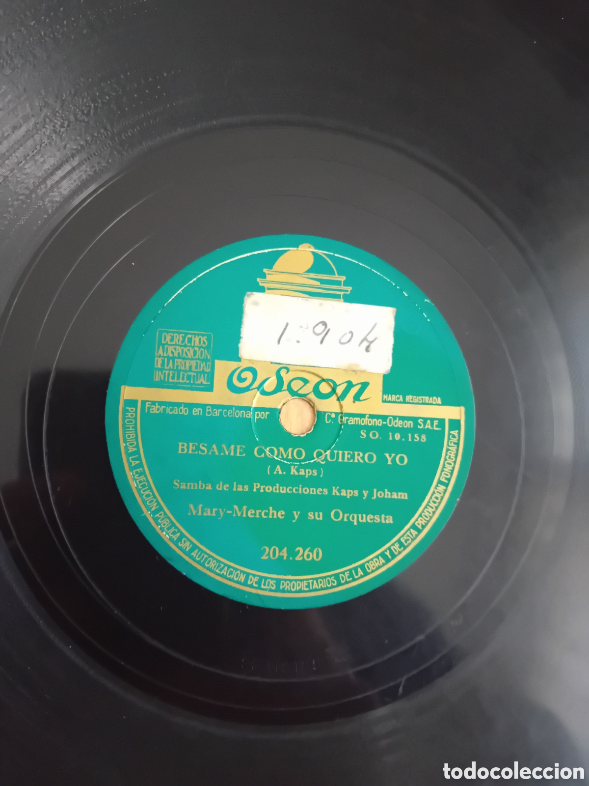 Discos de pizarra: MARY MERCHE. SWING CALE. BESAME COMO QUIERO YO - Foto 2