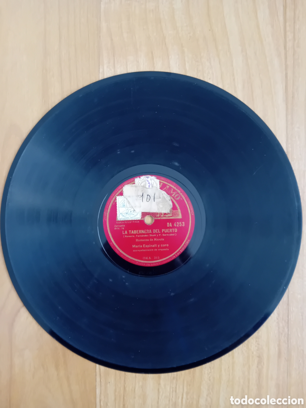 Discos de pizarra: MARIA ESPINALT. VICENTE SIMON. LA TABERNERA DEL PUERTO - Foto 4