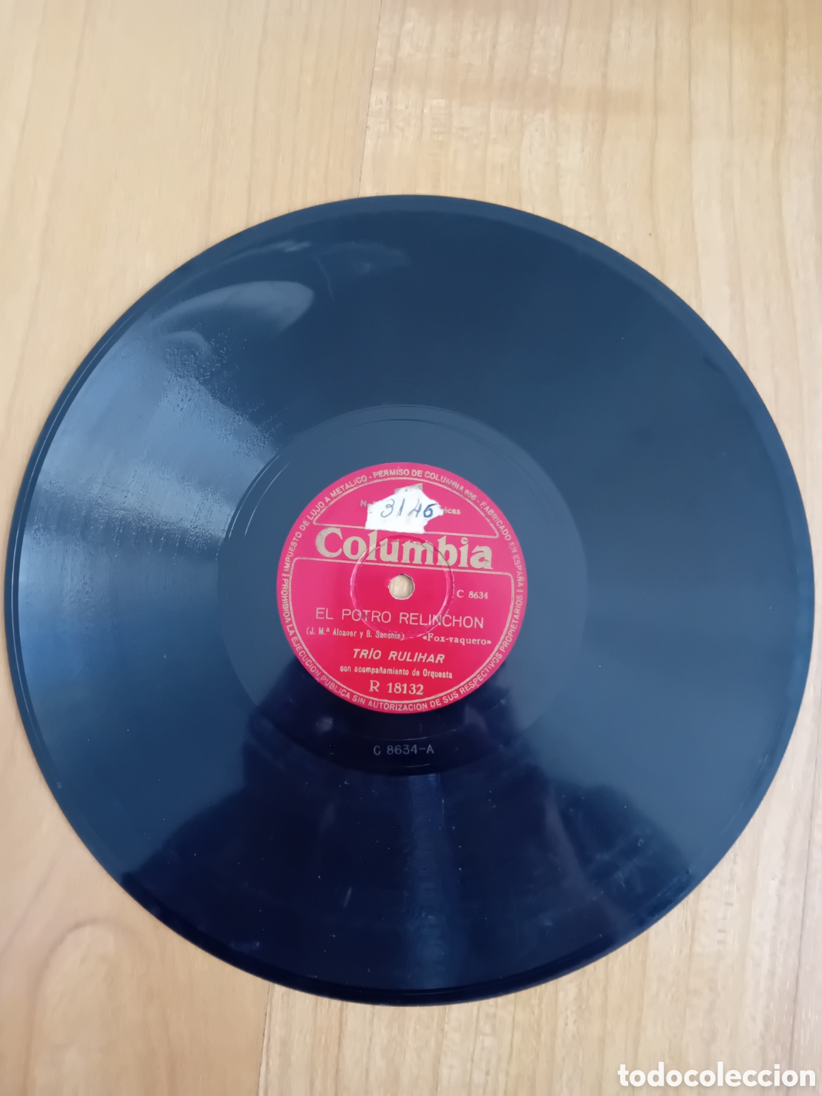 Discos de pizarra: TRIO RULIHAR. EL POTRO RELINCHON. GITANO TRIANERO - Foto 5