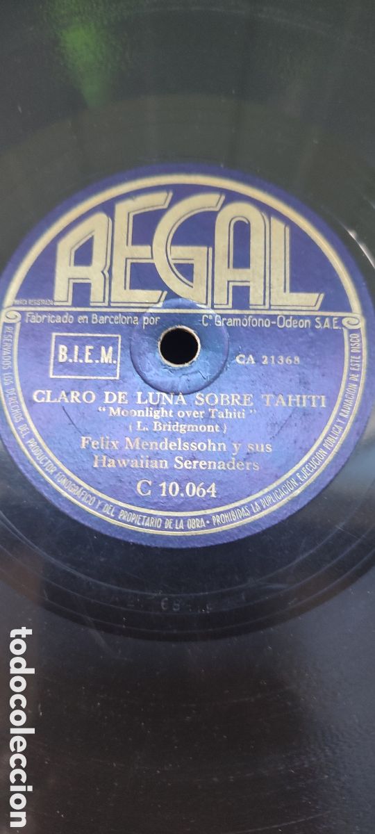 Discos de pizarra: Disco pizarra 78rpm. O sole m&iacute;o. - Foto 2