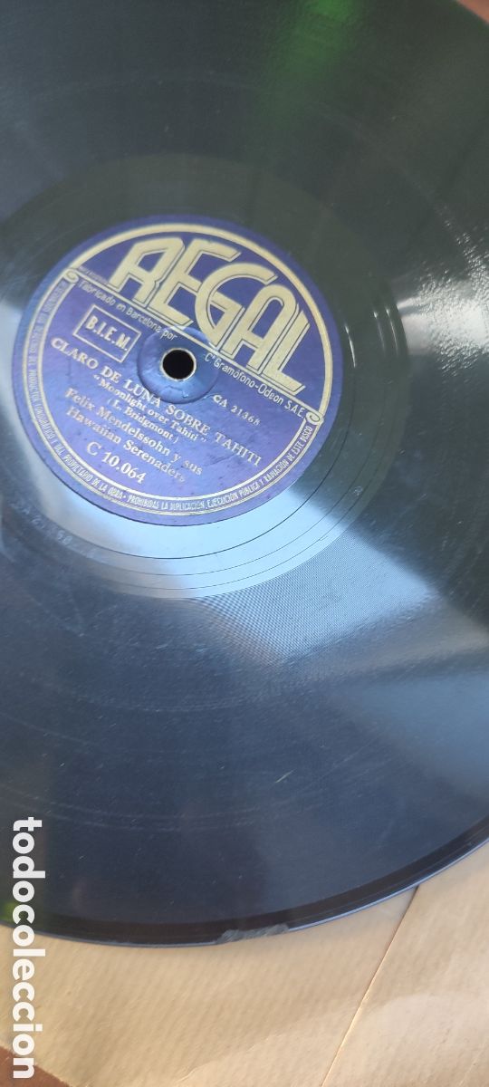 Discos de pizarra: Disco pizarra 78rpm. O sole m&iacute;o. - Foto 3