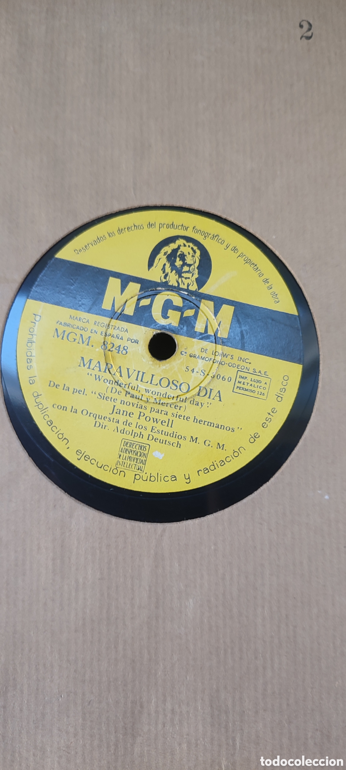Discos de pizarra: Disco pizarra 78rpm. Jane Powell. - Foto 2