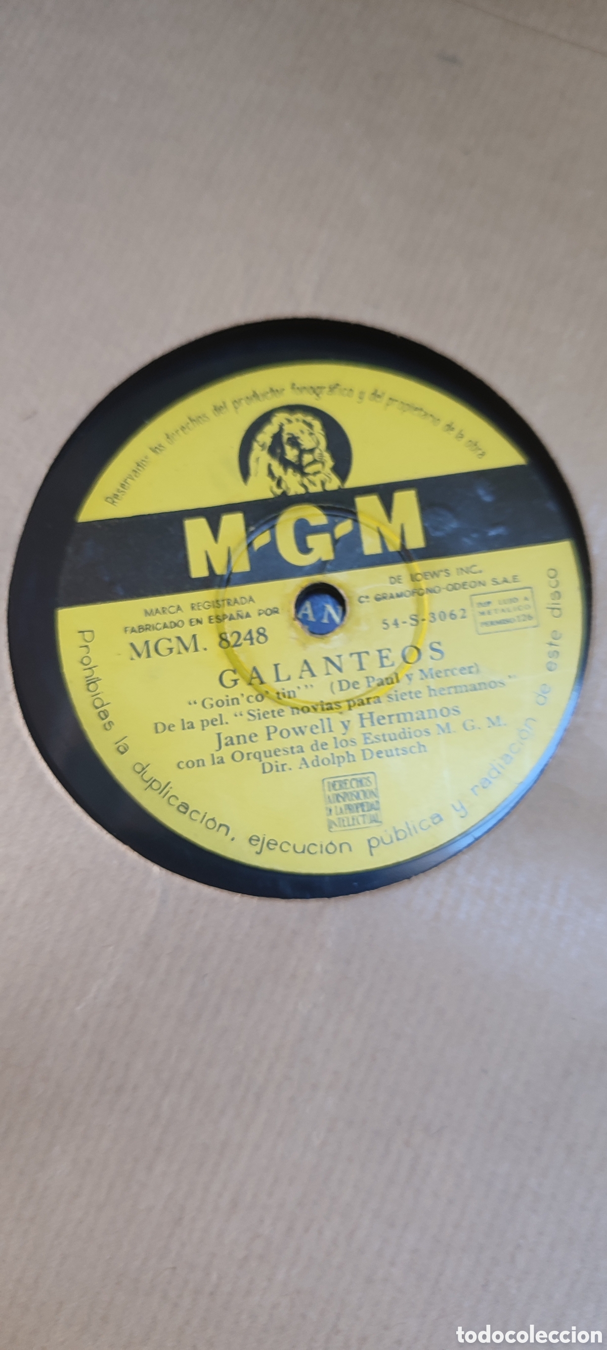 Discos de pizarra: Disco pizarra 78rpm. Jane Powell. - Foto 1