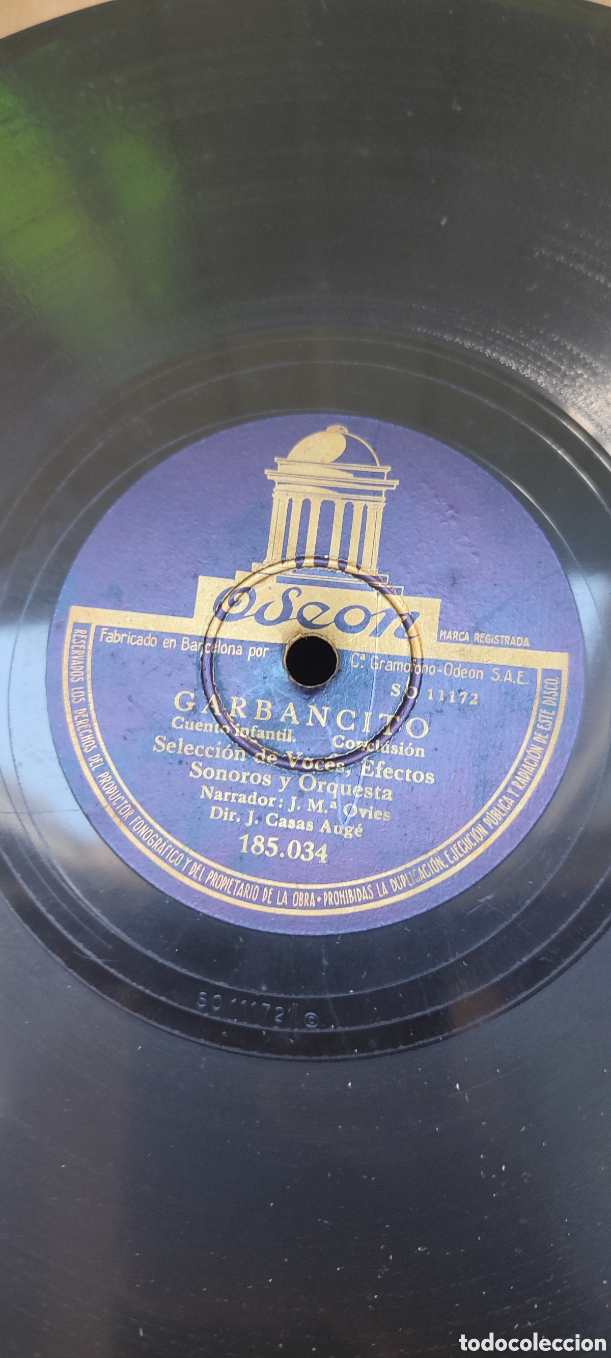 Discos de pizarra: Disco pizarra 78rpm. Garbancito. - Foto 2