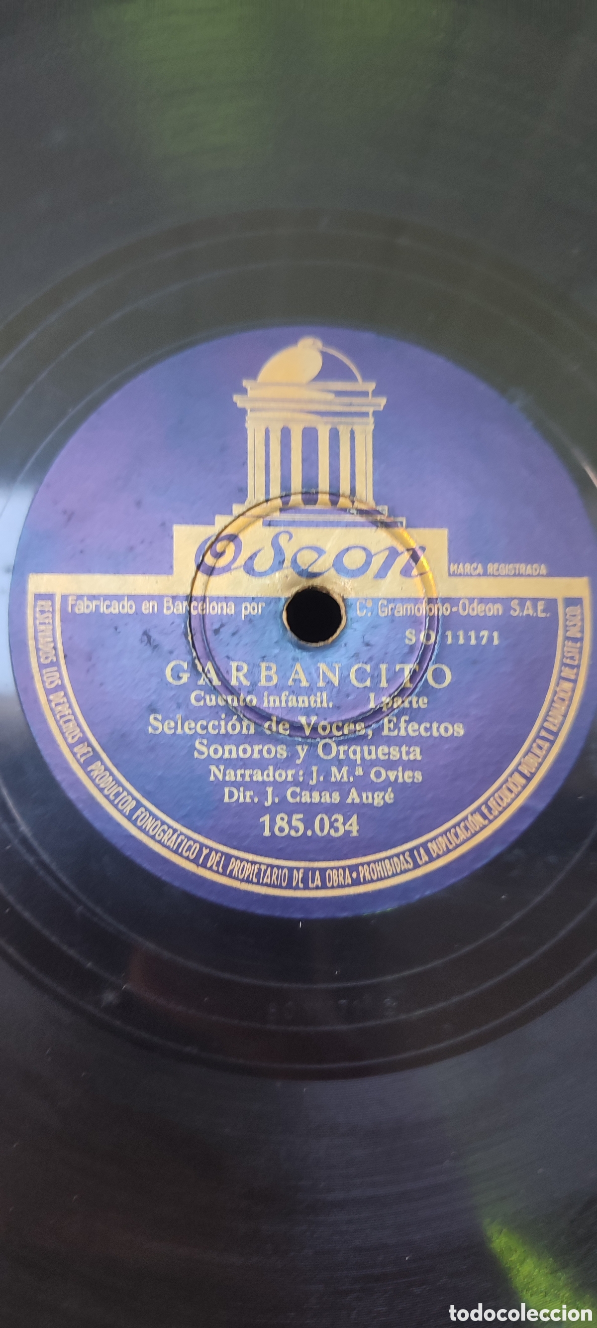 Discos de pizarra: Disco pizarra 78rpm. Garbancito. - Foto 1