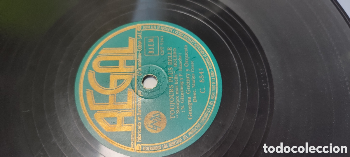 Discos de pizarra: Disco pizarra 78rpm. George Guetary - Foto 1
