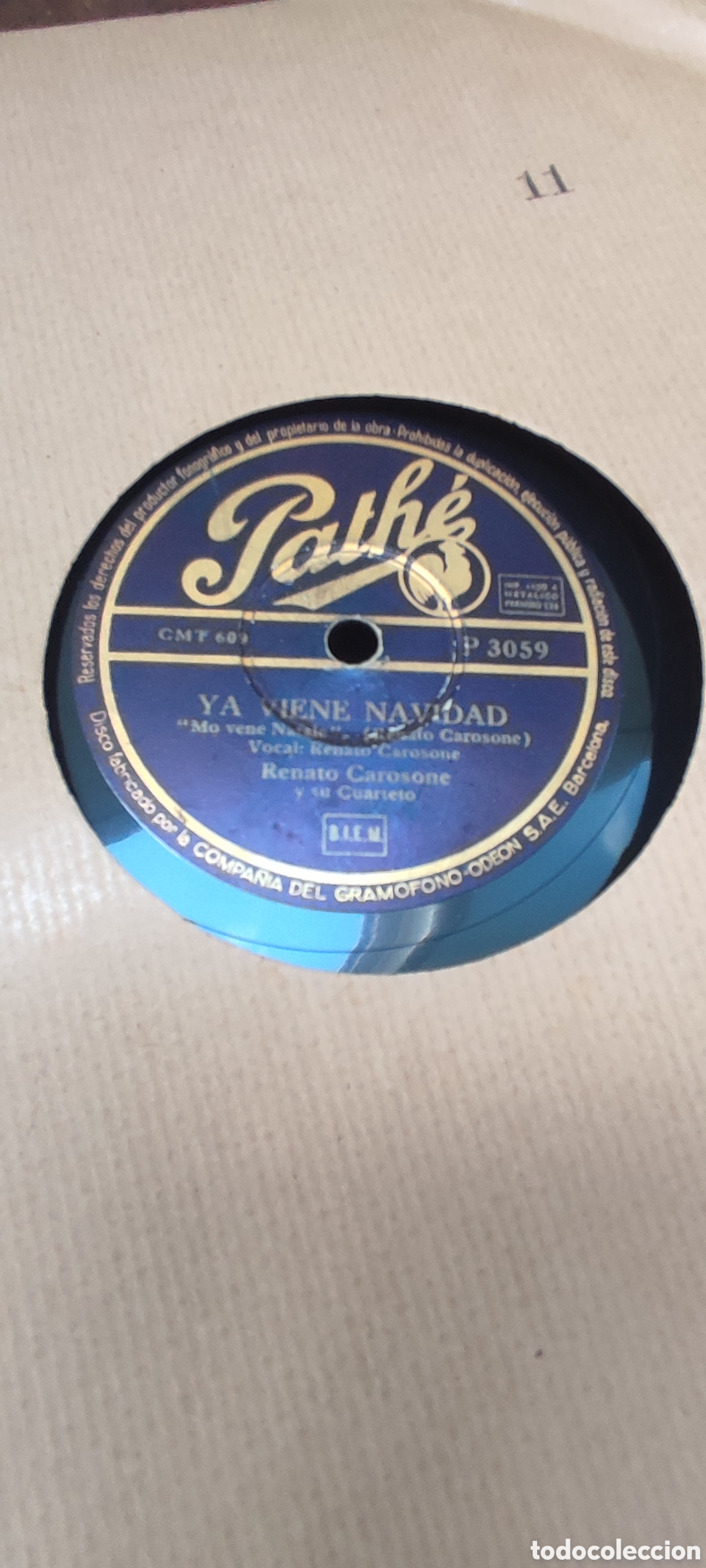 Discos de pizarra: Disco pizarra 78rpm. Carosone - Foto 1