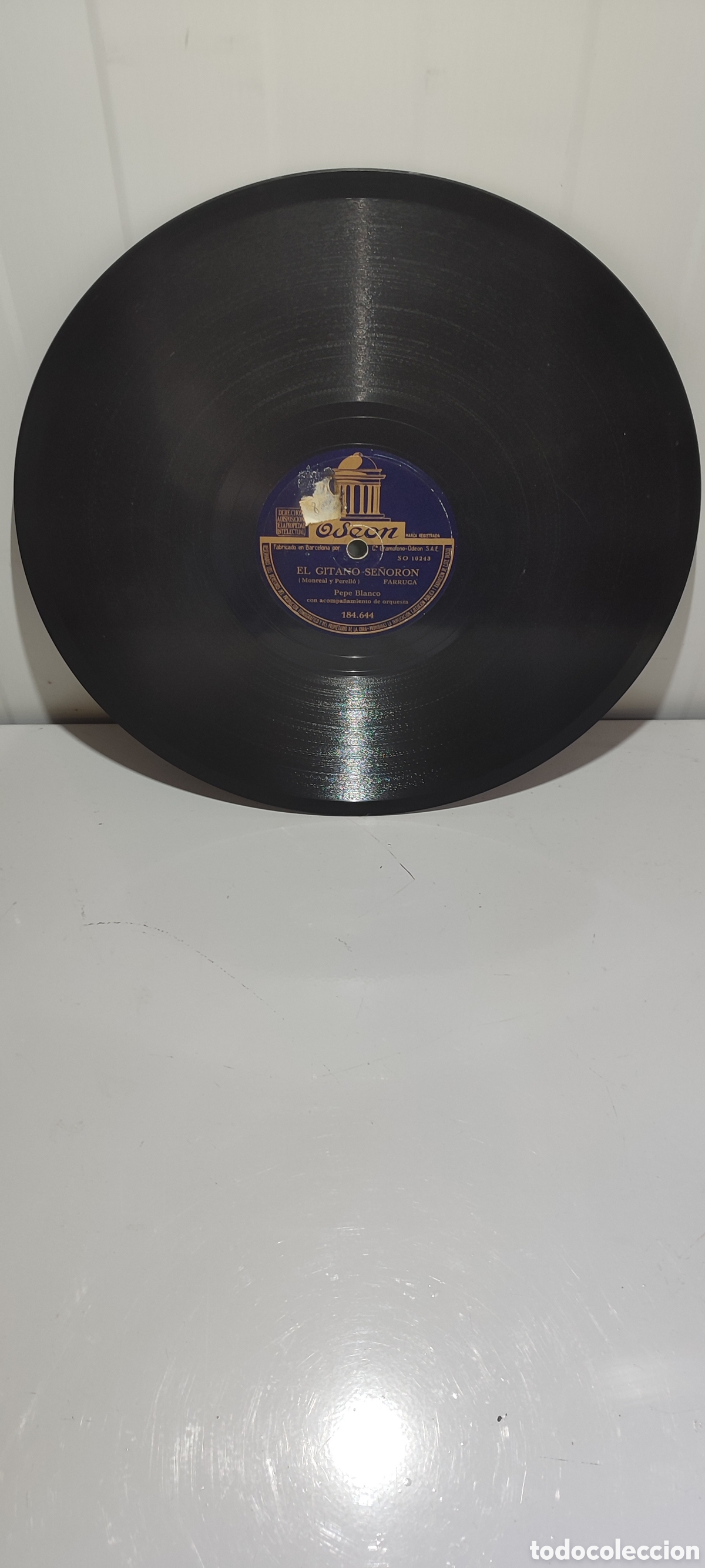 Discos de pizarra: Disco pizarra 78 rpm. Pepe Blanco. - Foto 1