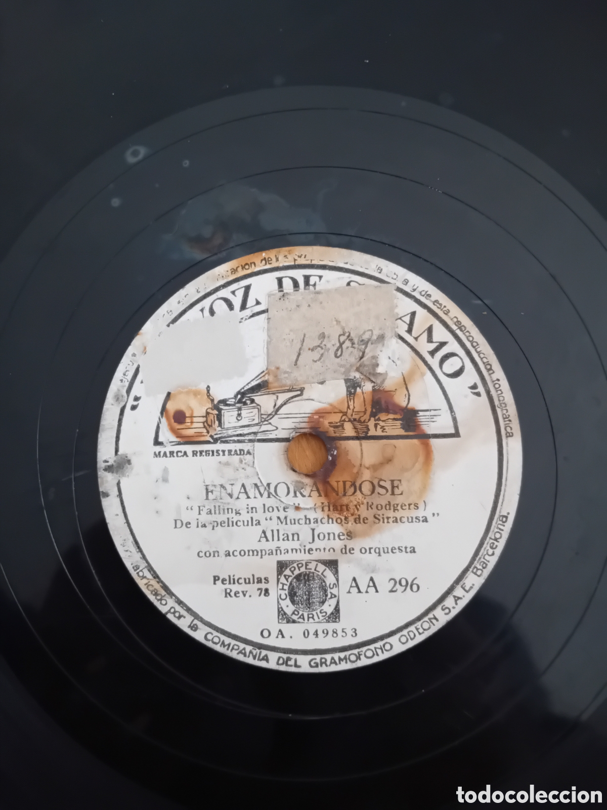 Discos de pizarra: ALLAN JONES. ENAMORANDOSE. QUIEN ERES - Foto 4
