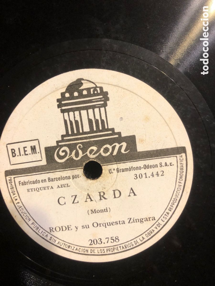 Discos de pizarra: Rode y su orquesta zingara Los ojos negros Czarda - Foto 4