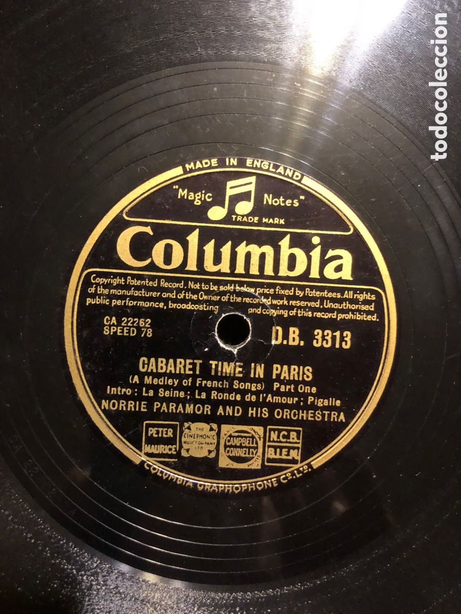 Discos de pizarra: Norrie Paramor and his orchestra Cabaret time in Paris - Foto 2