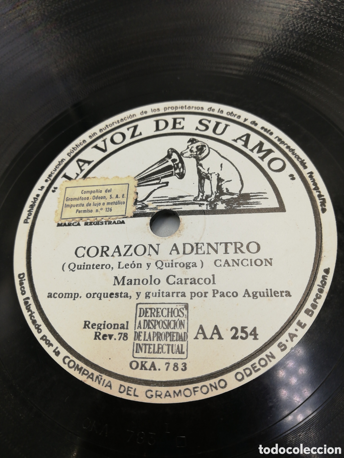 Discos de pizarra: Disco de Pizarra Manolo Caracol. - Foto 3