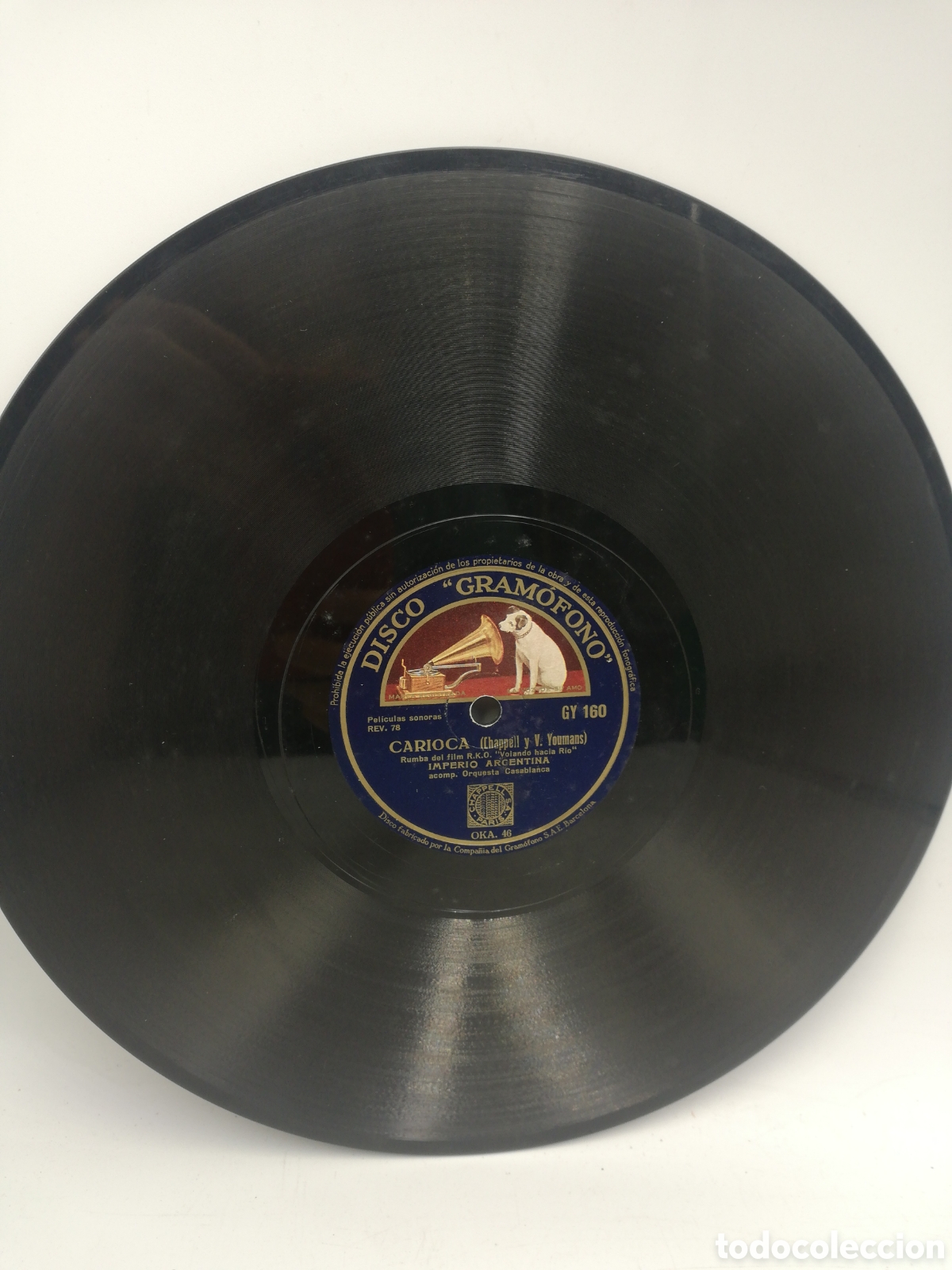 Discos de pizarra: Disco de Pizarra IMPERIO ARGENTINA. - Foto 3