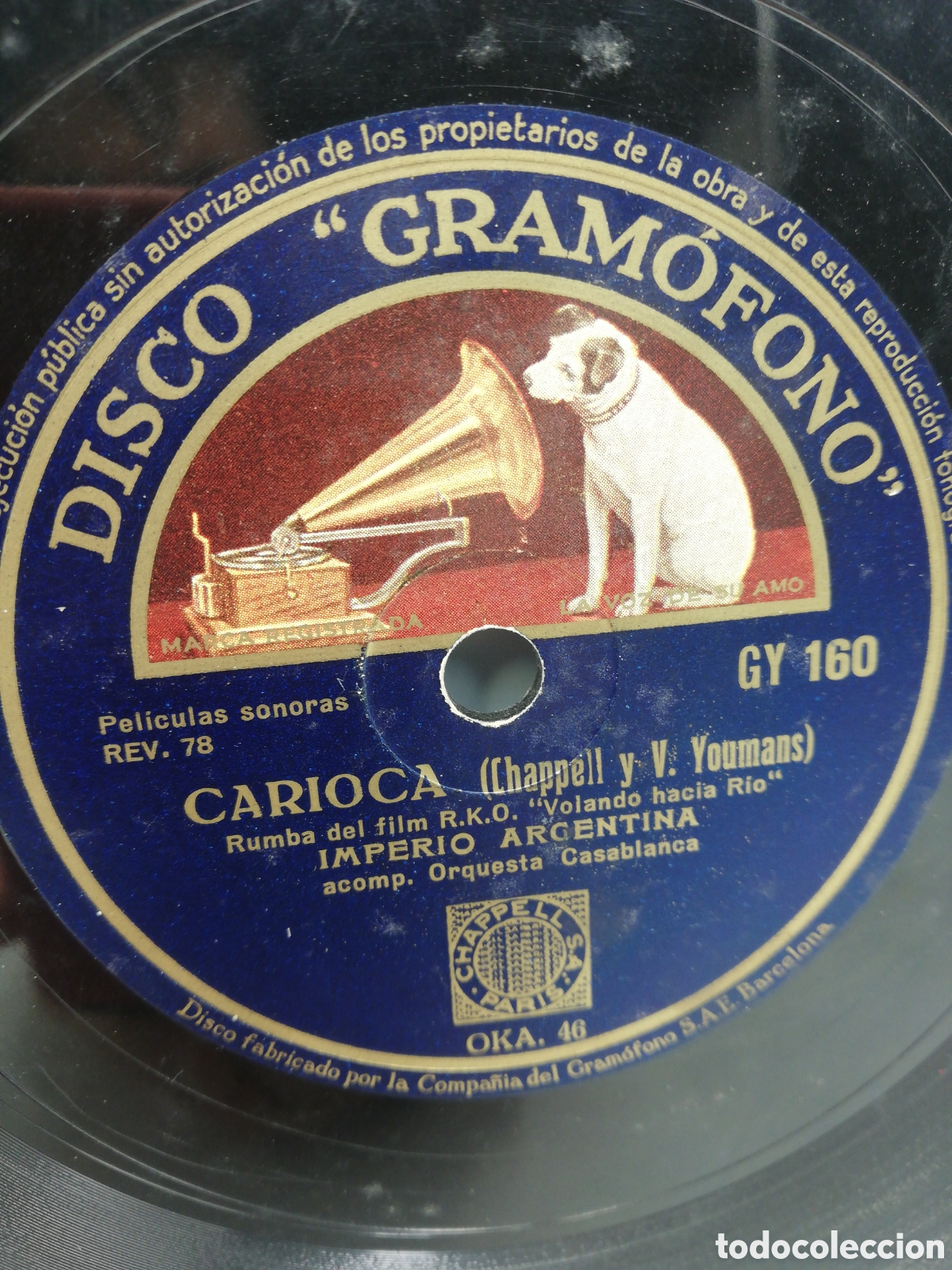 Discos de pizarra: Disco de Pizarra IMPERIO ARGENTINA. - Foto 4