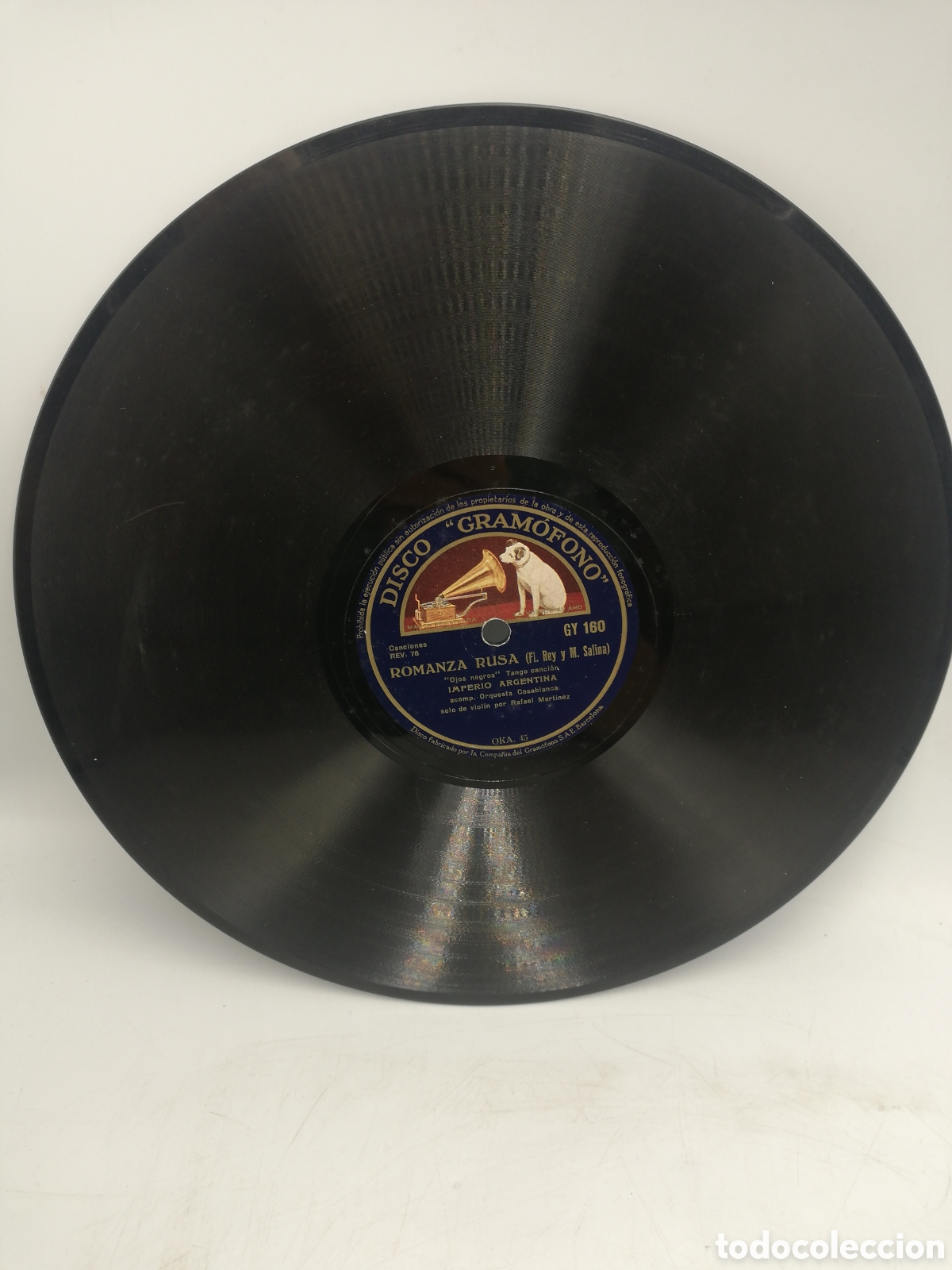 Discos de pizarra: Disco de Pizarra IMPERIO ARGENTINA. - Foto 1
