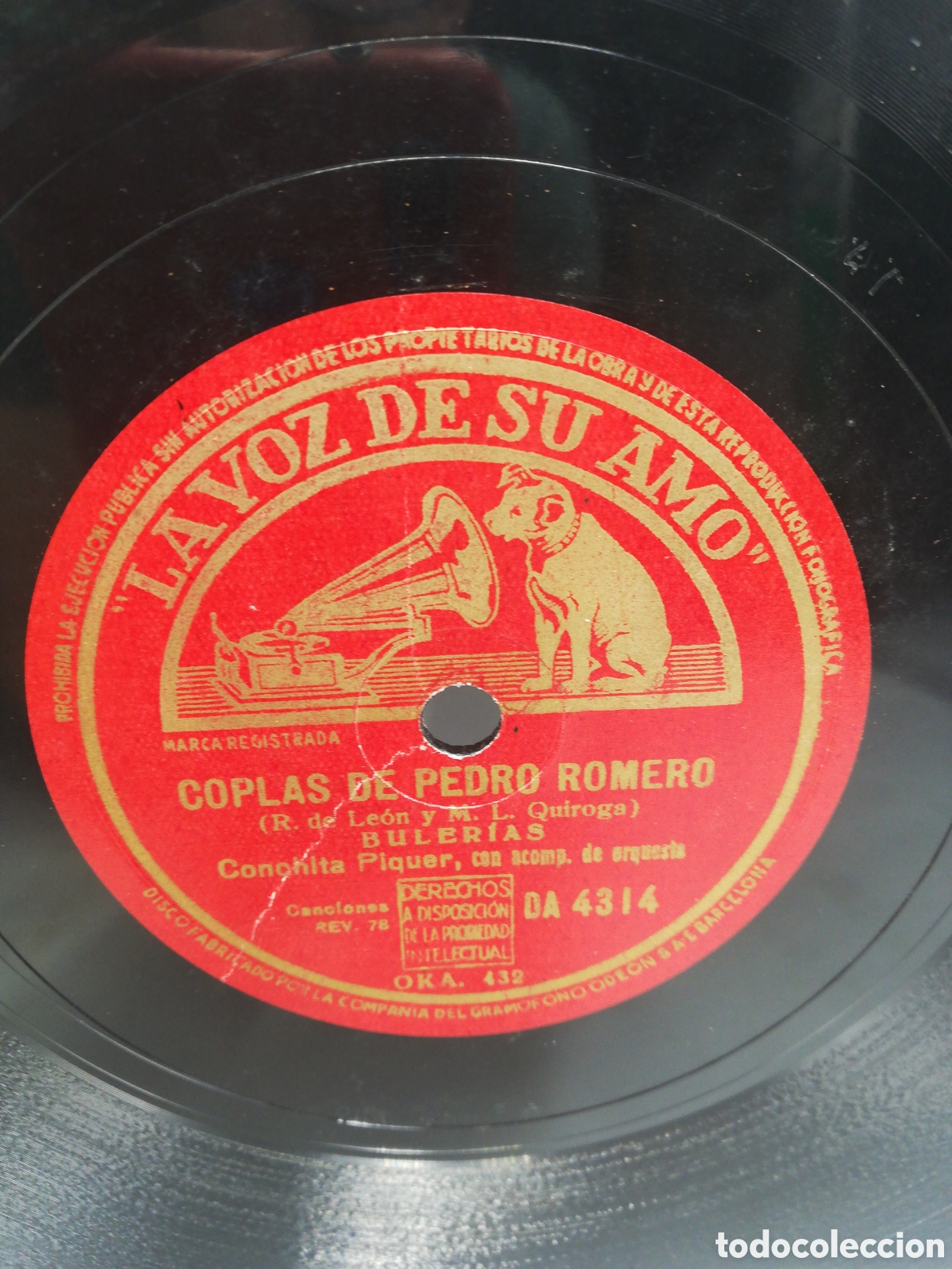 Discos de pizarra: Disco de Pizarra Conchita Piquer. - Foto 3