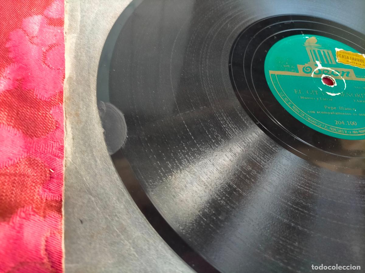 Discos de pizarra: El gitano se&ntilde;orito Pepe Blanco 204.100 - disco de pizarra antiguo - Foto 4