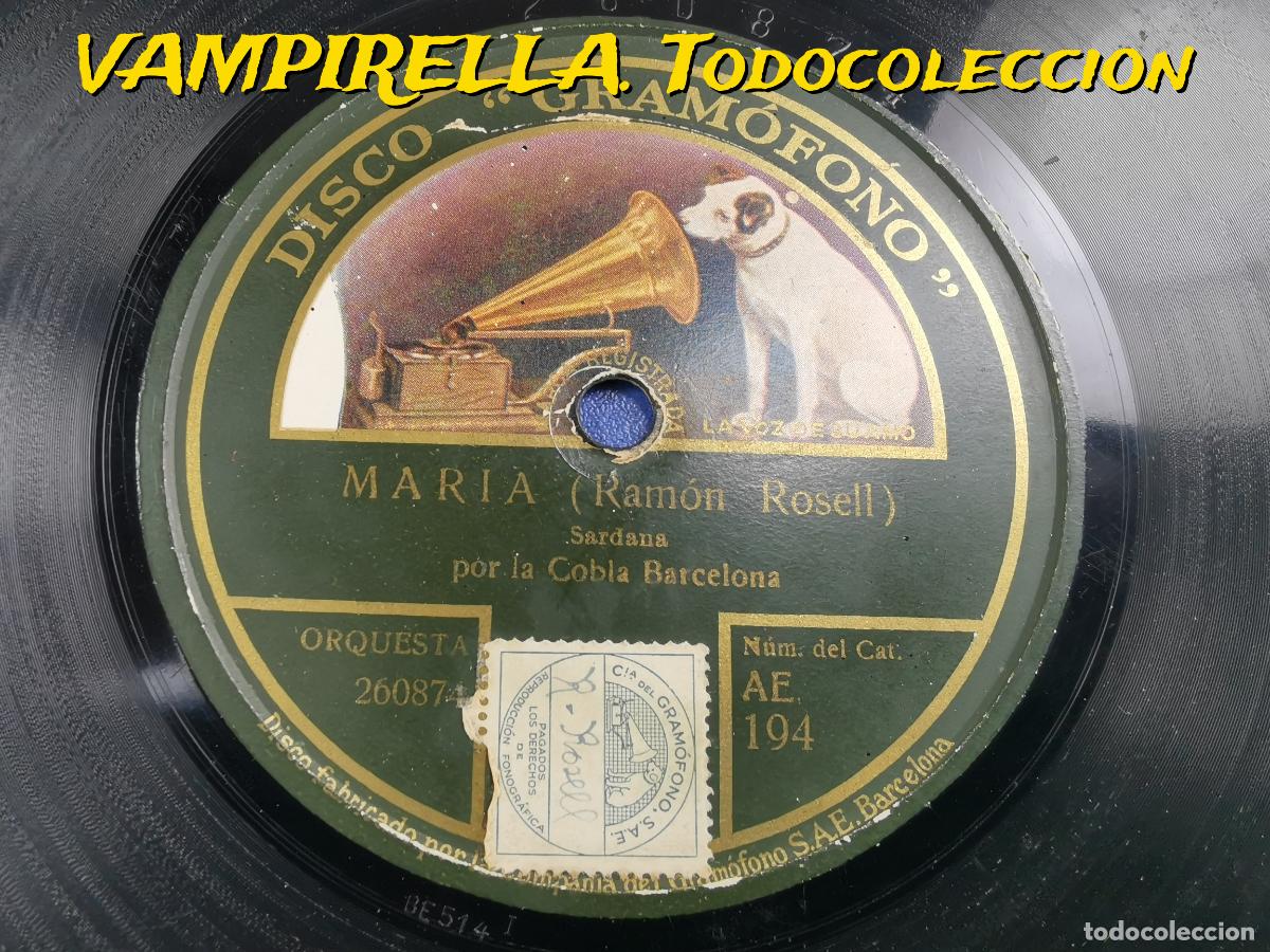 Discos de pizarra: COBLA BARCELONA-SARDANA-MARIA Y PLANY - Foto 1
