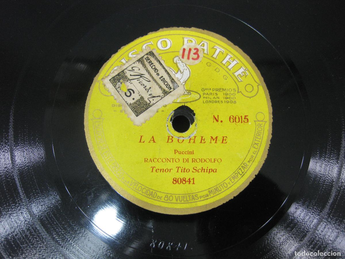Discos de pizarra: DISCO DE PIZARRA PATHE. AY AY AY. LA BOHEME - Foto 4
