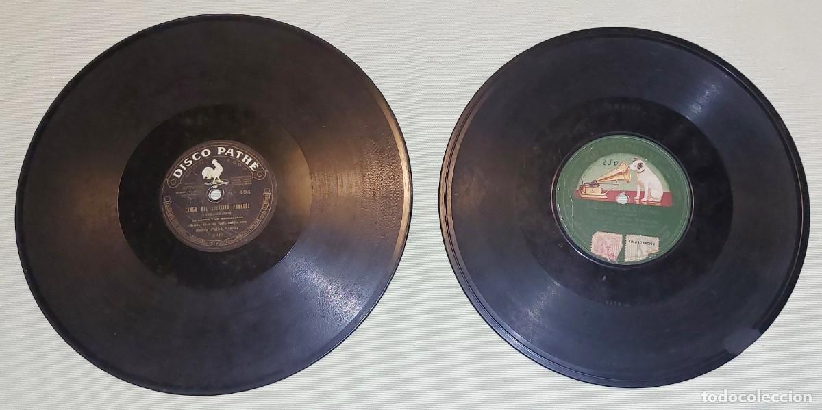 Discos de pizarra: Dos discos de pizarra. Disco Pathe. Disco Gramophone. - Foto 1