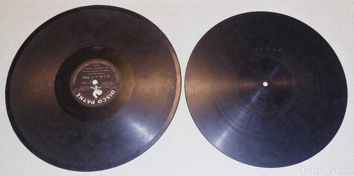 Discos de pizarra: Dos discos de pizarra. Disco Pathe. Disco Gramophone. - Foto 4