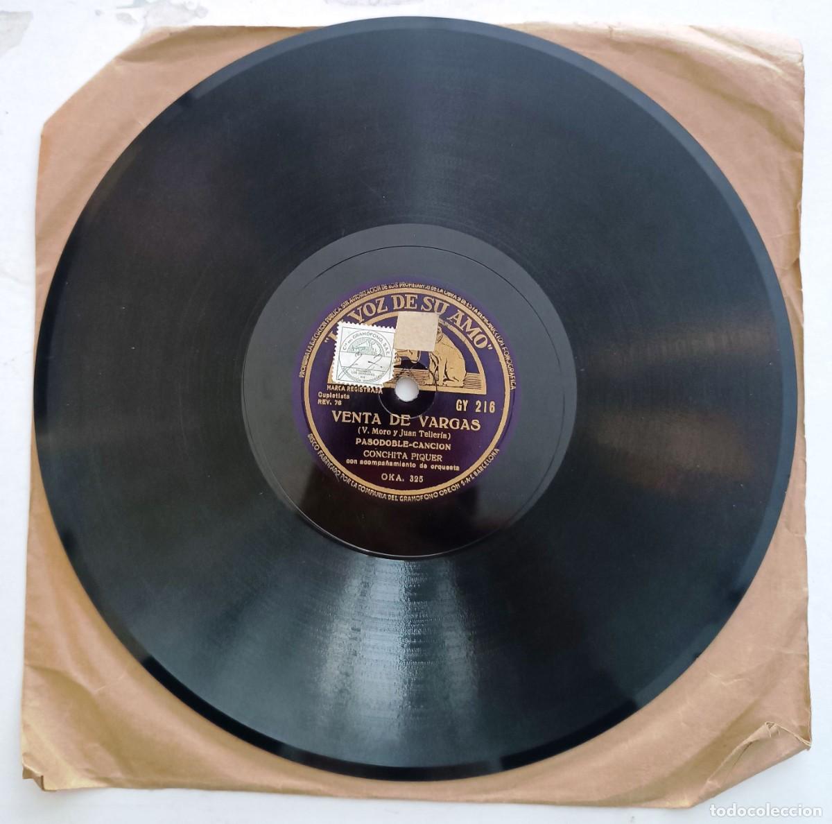 Discos de pizarra: CONCHITA PIQUER VENTA DE VARGAS Y CANASTEROS DE TRIANA. VER - Foto 2
