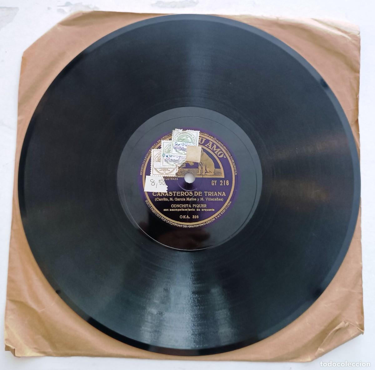 Discos de pizarra: CONCHITA PIQUER VENTA DE VARGAS Y CANASTEROS DE TRIANA. VER - Foto 3