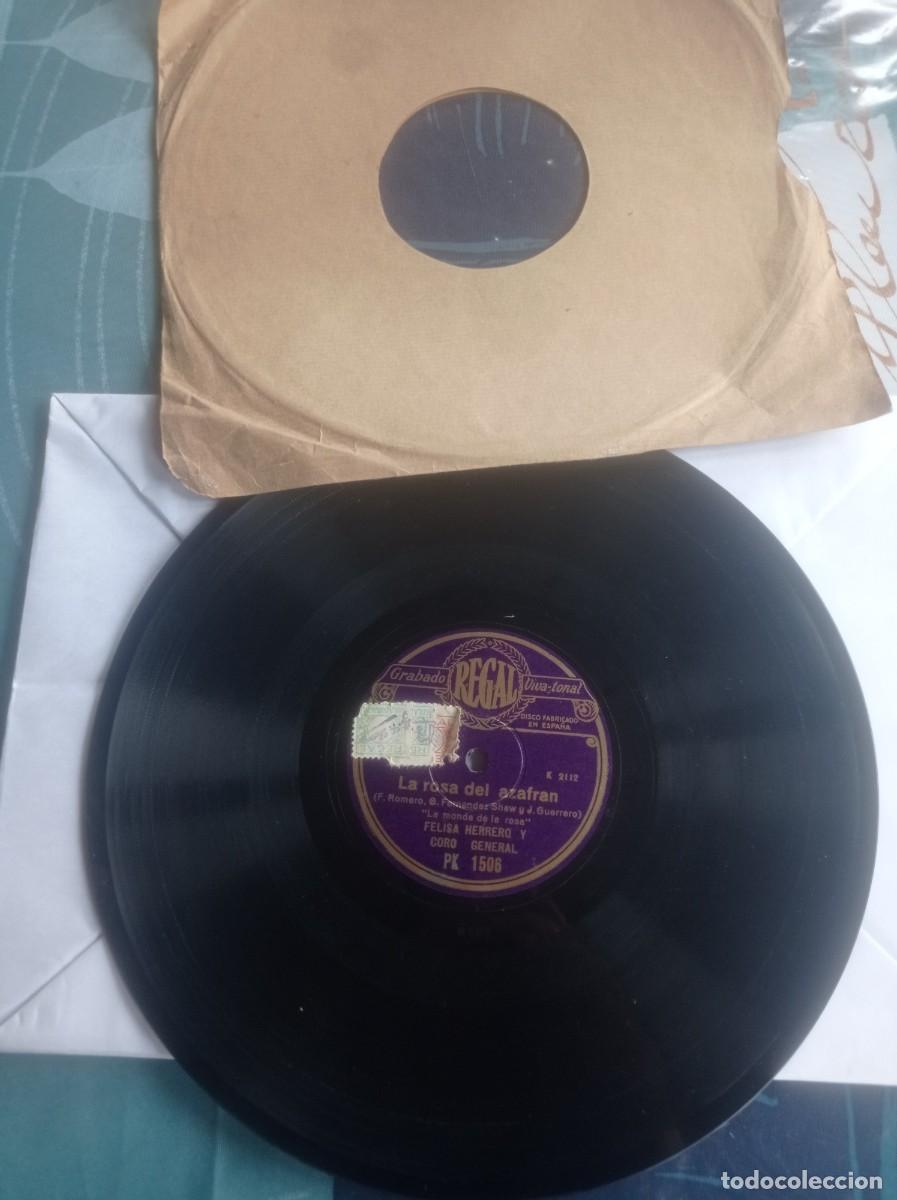 Discos de pizarra: Antiguo disco de pizarra , La Rosa del Azafr&aacute;n, Regal - Foto 1