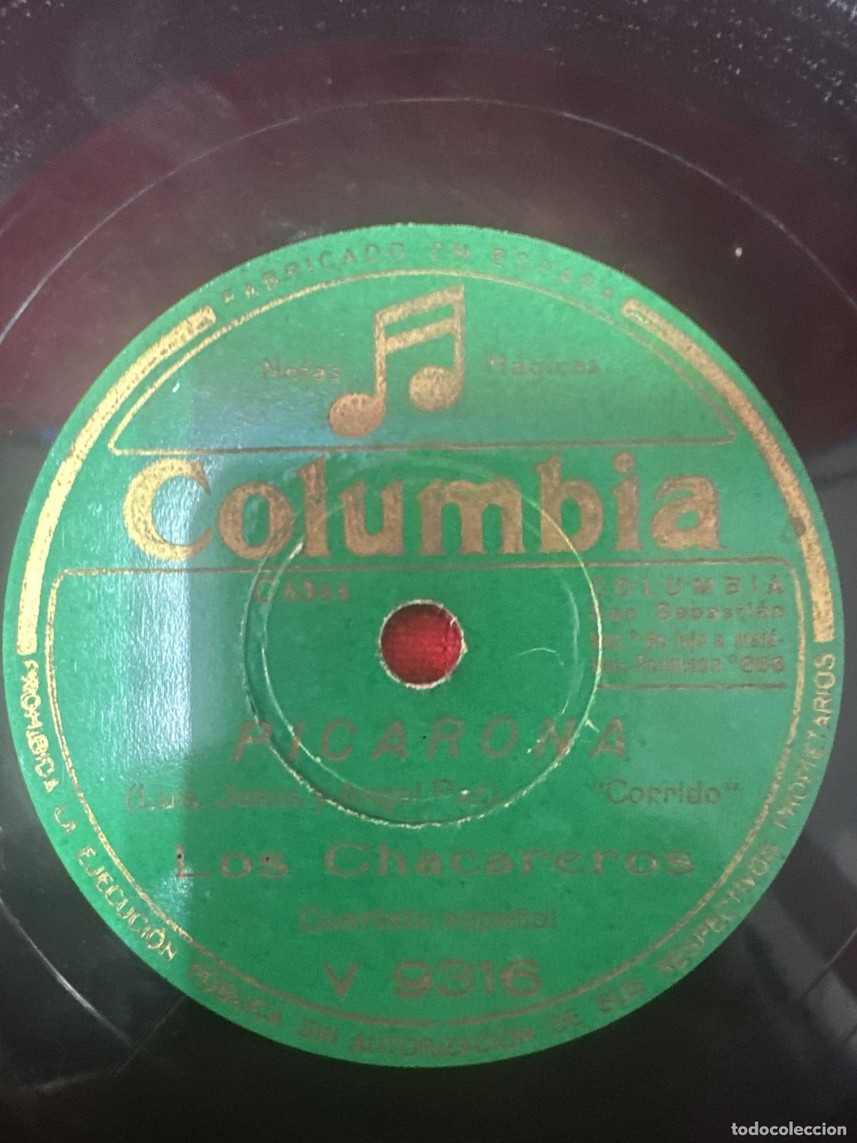 Discos de pizarra: DP-04.2. DISCO 78rpm DE PIZARRA. LOS CHACAREROS - Foto 3