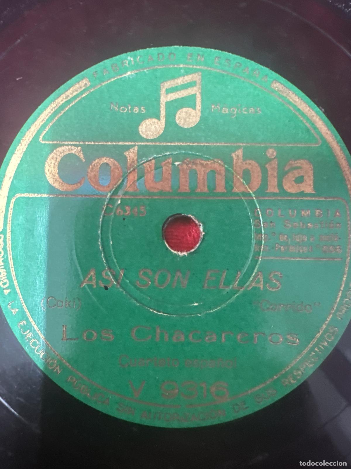 Discos de pizarra: DP-04.2. DISCO 78rpm DE PIZARRA. LOS CHACAREROS - Foto 1