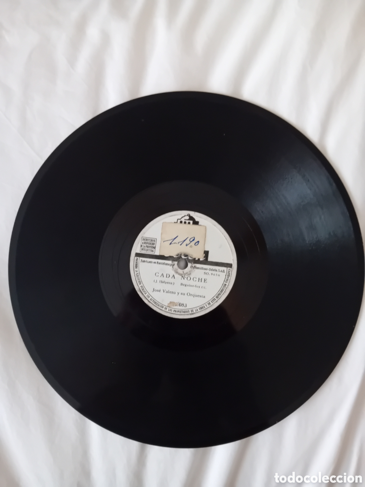 Discos de pizarra: JOSE VALERO Y SU ORQUESTA. BAJO EL SOL. CADA NOCHE - Foto 1