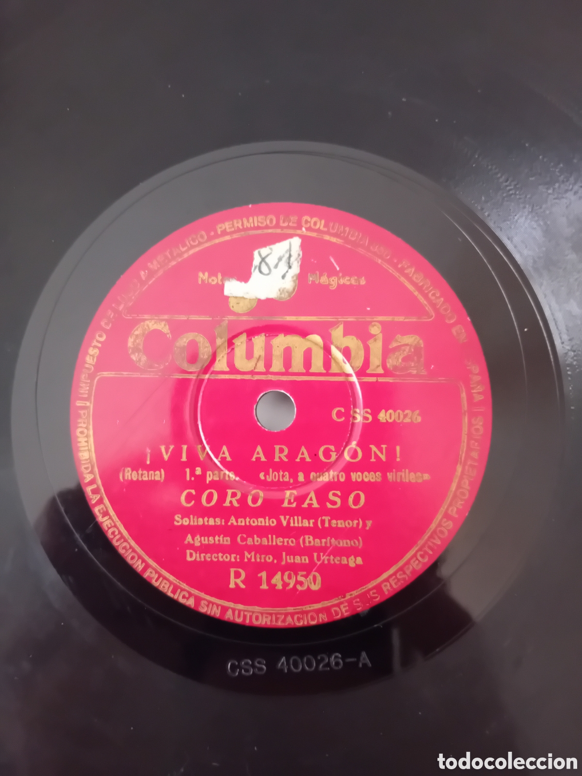 Discos de pizarra: CORO EASO. VIVA ARAGON. - Foto 4