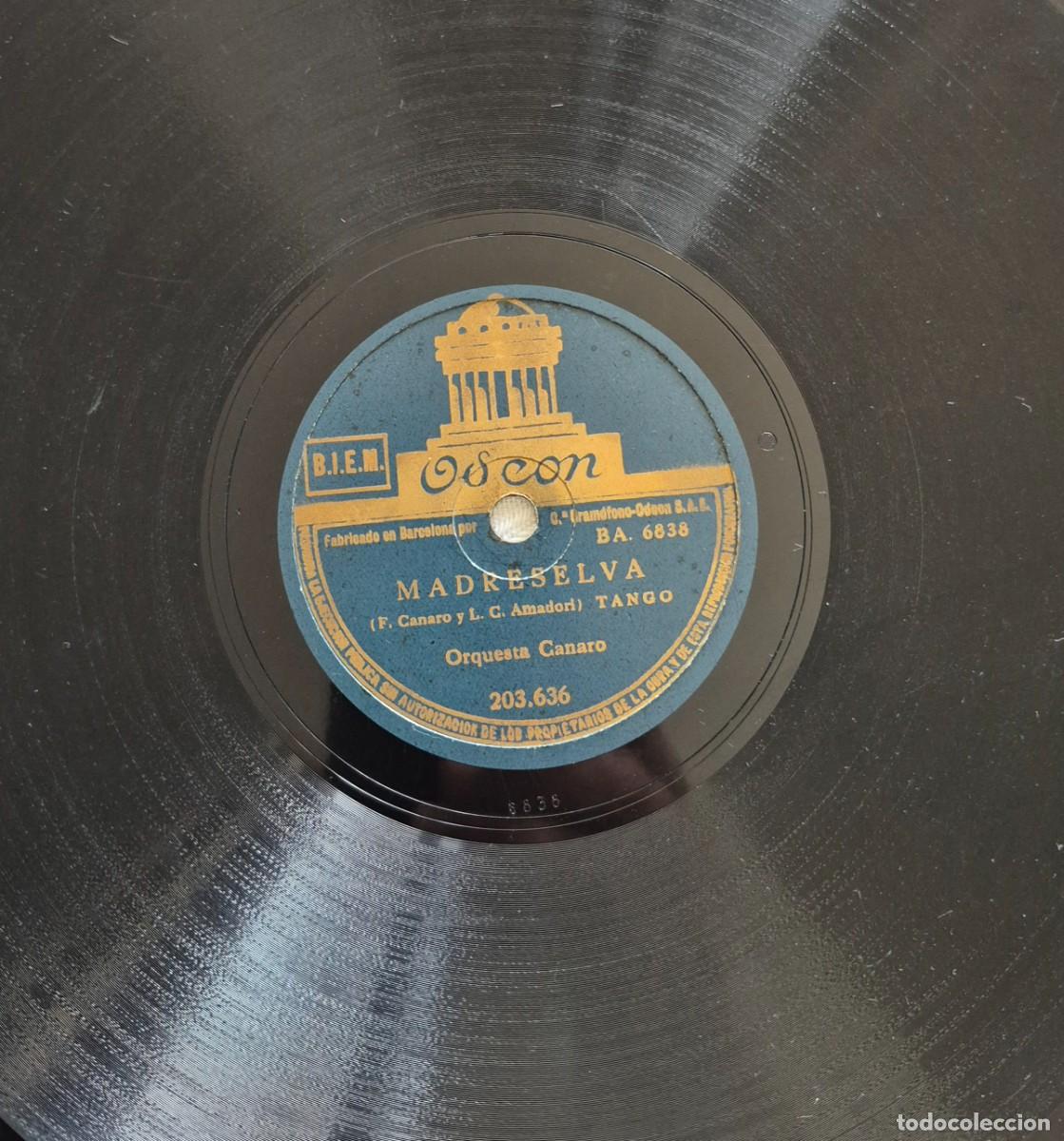 Discos de pizarra: ORQUESTA CANARO - DISCO PIZARRA- ODEON- la mentirosa - madreselva - Foto 2
