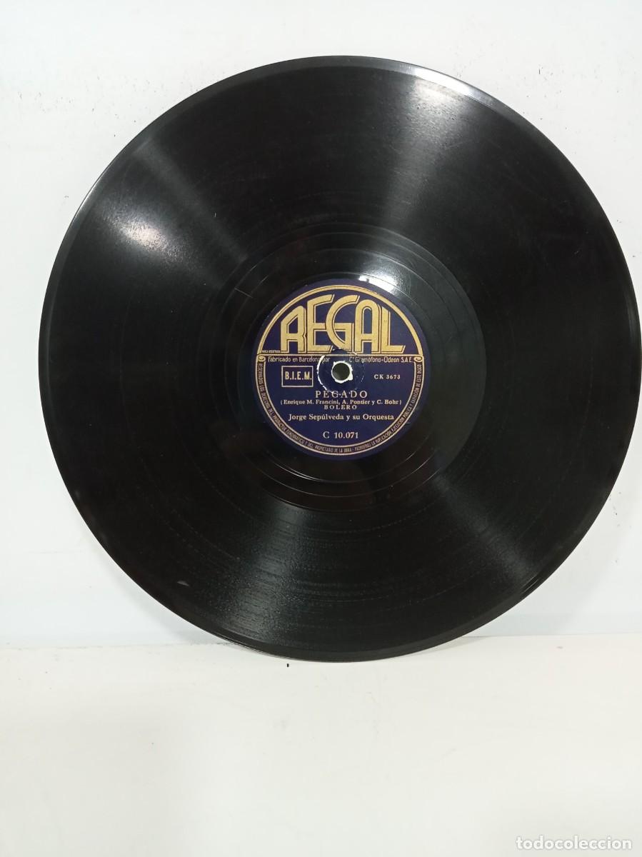 Discos de pizarra: JORGE SEPULVEDA - PEGADO / SE VA CARMITA - Foto 1