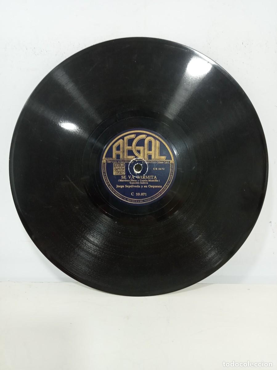 Discos de pizarra: JORGE SEPULVEDA - PEGADO / SE VA CARMITA - Foto 2