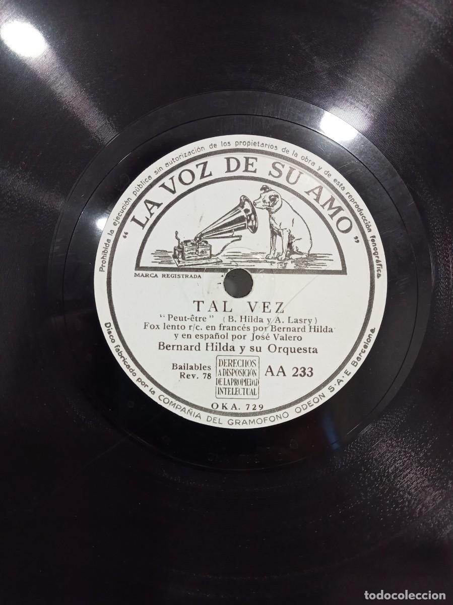 Discos de pizarra: BERNARD HILDA Y SU ORQUESTA - TAL VEZ / MADAME - Foto 1