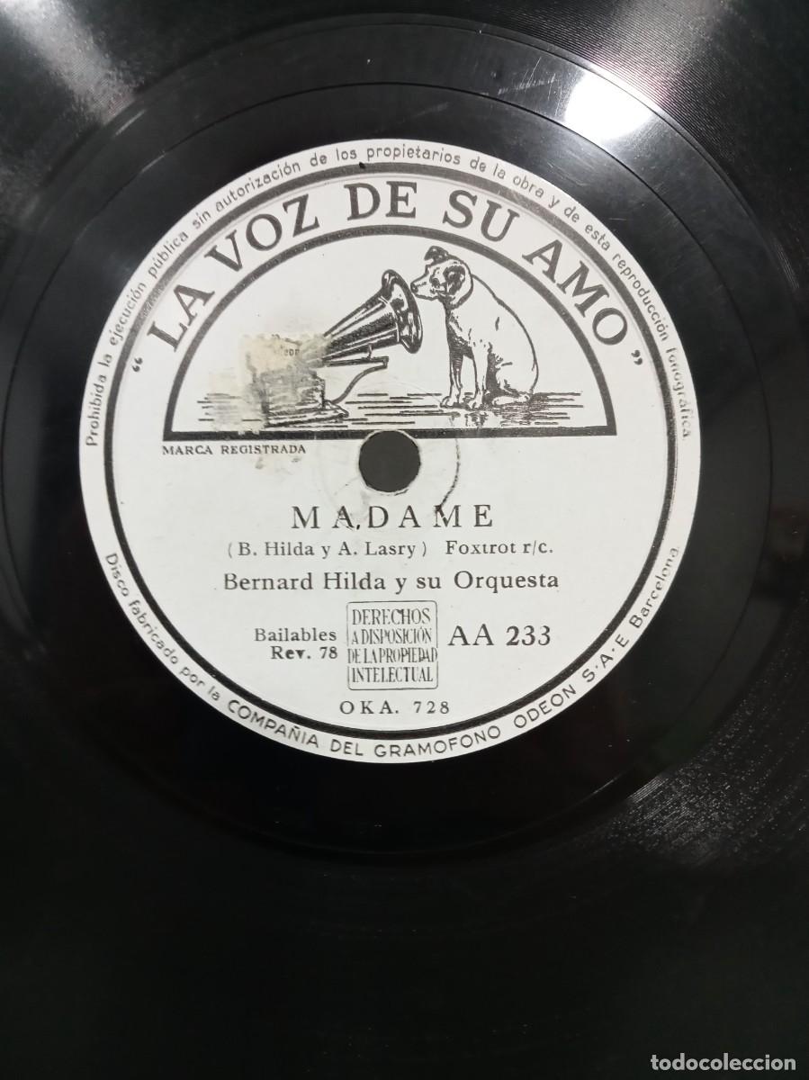 Discos de pizarra: BERNARD HILDA Y SU ORQUESTA - TAL VEZ / MADAME - Foto 2