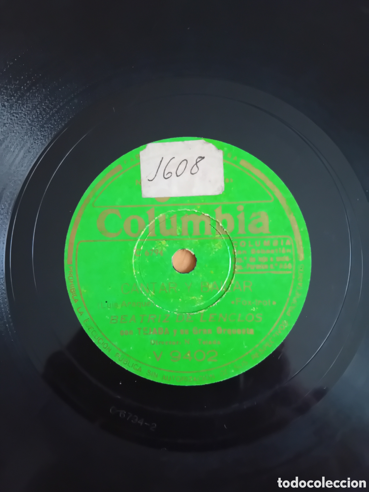 Discos de pizarra: BEATRIZ DE LENCLOS SIEMPRE TE AMARE. CANTAR Y BAILAR - Foto 2