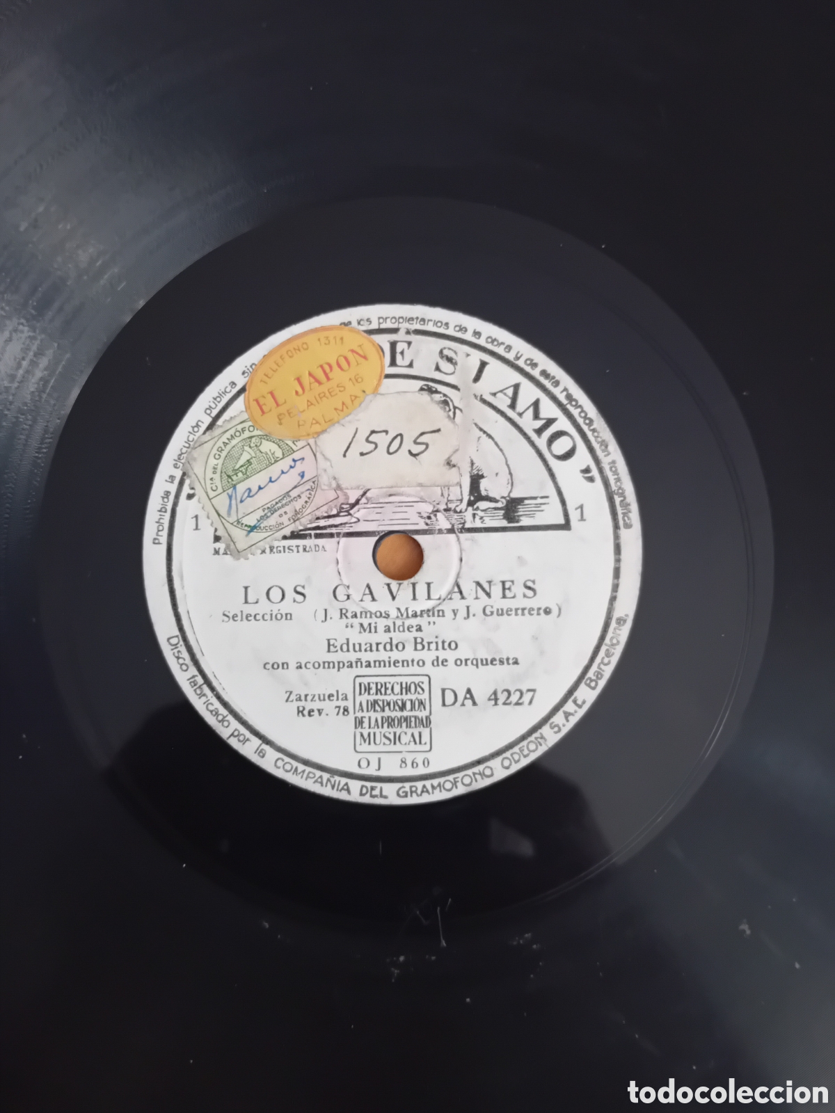 Discos de pizarra: EDUARDO BRITO. LOS GAVILANES. ISAURA, AVELLI,, PALACIOS, DE LEON - Foto 2