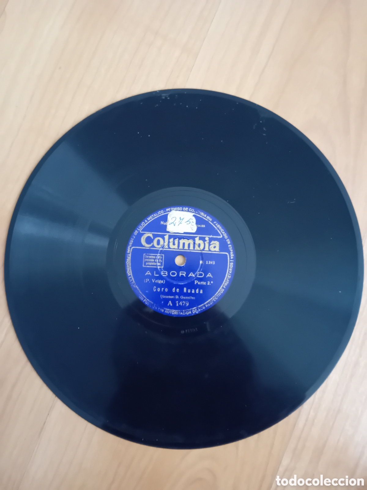 Discos de pizarra: CORO DE RUADA. ALBORADA. OJO, EL DISCO EST&Aacute; RAJADO - Foto 1